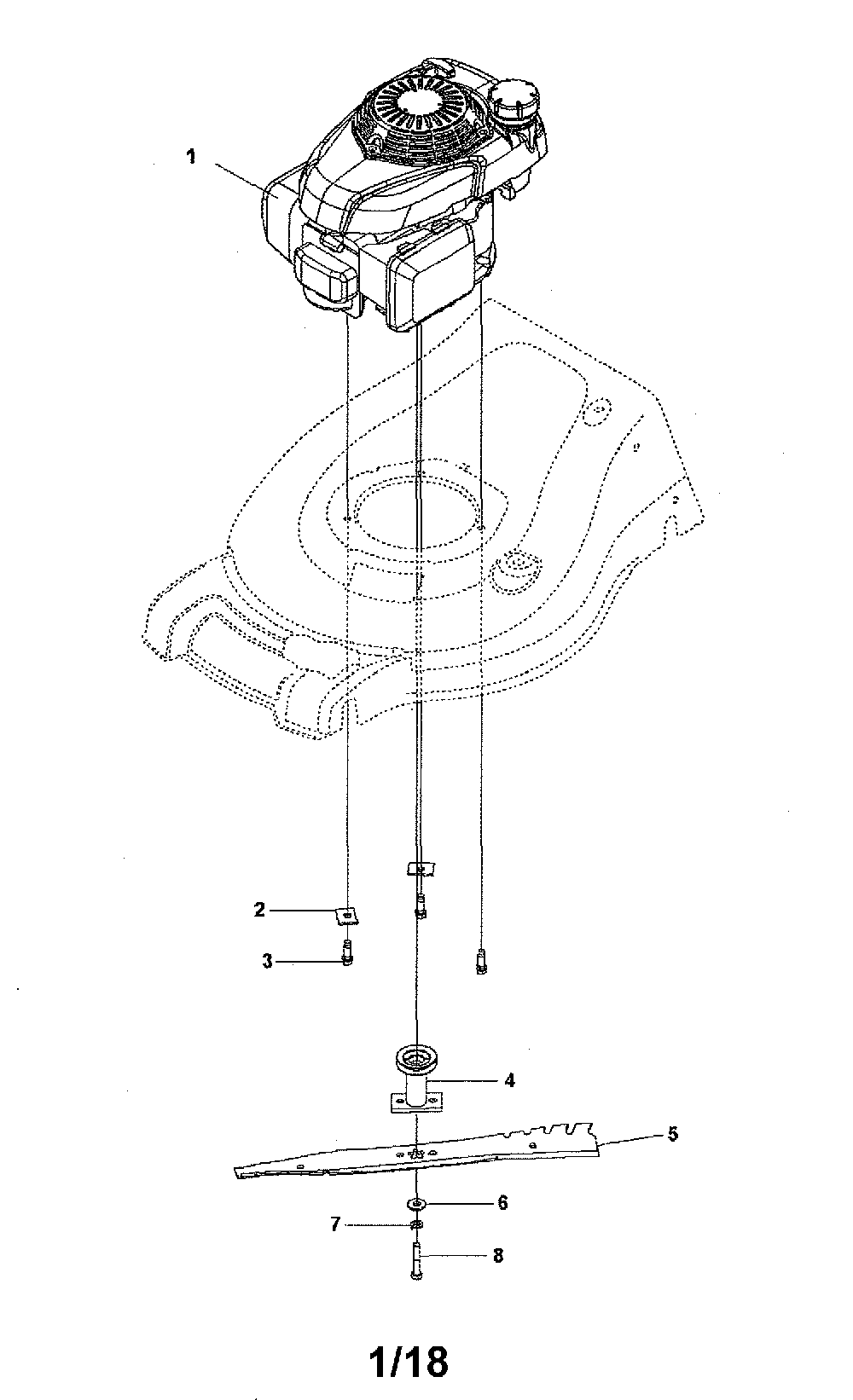 Engine Diagram and Parts List for  Husqvarna Lawn Mower
