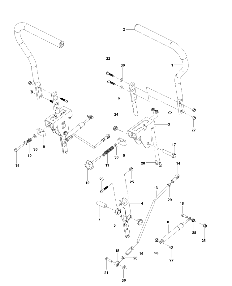 Steering Diagram and Parts List for (967009804)(2013-12) Husqvarna Lawn Mower