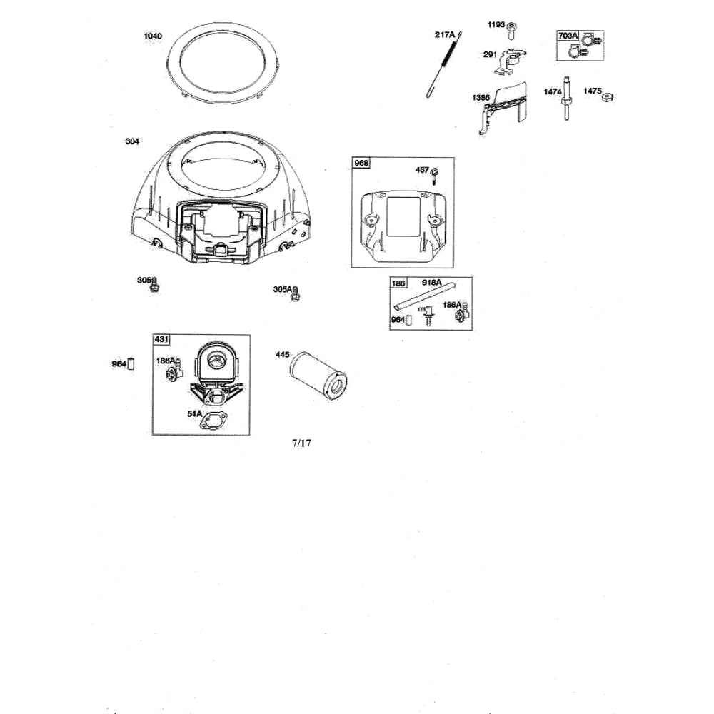 Engine >> Blower Housing/Air Cleaner Diagram and Parts List for  Husqvarna Lawn Tractor