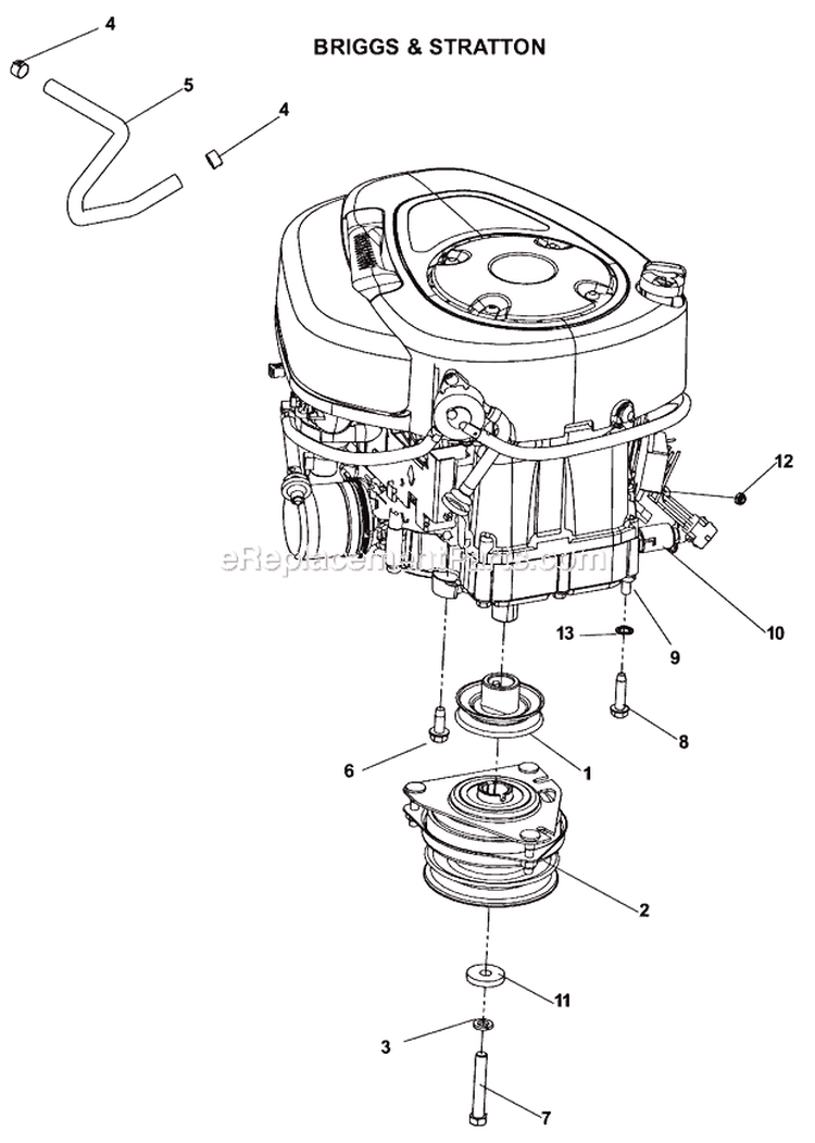 Engine Assembly - Briggs And Stratton Diagram and Parts List for  Husqvarna Lawn Tractor