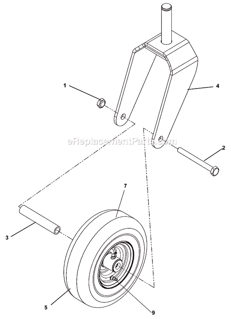 Caster Assembly Diagram and Parts List for  Husqvarna Lawn Tractor