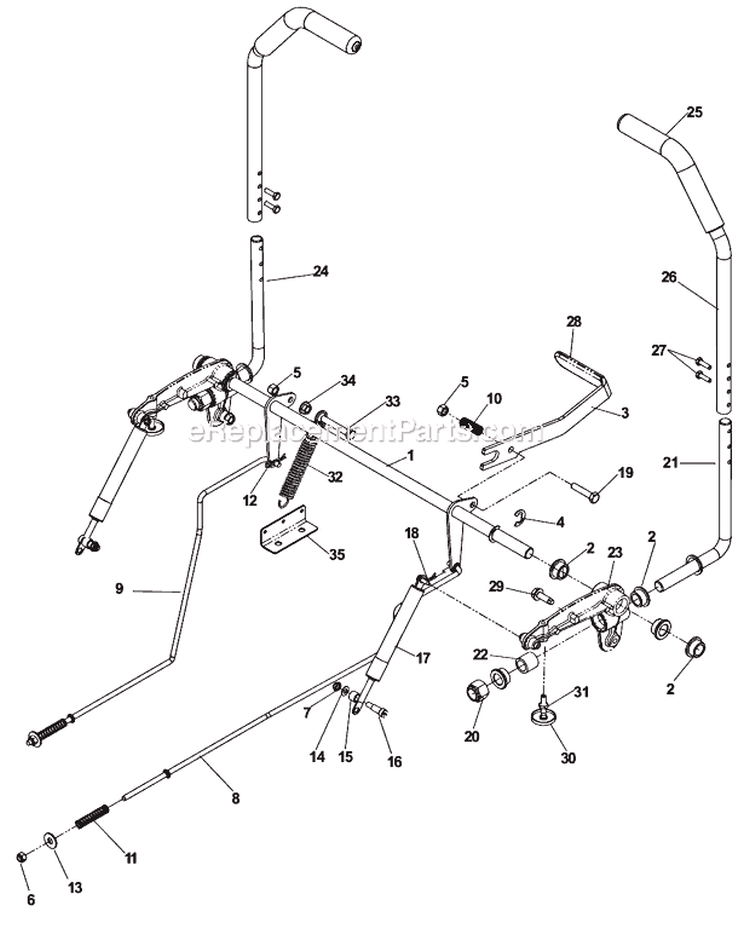 Motion Control Diagram and Parts List for  Husqvarna Lawn Tractor