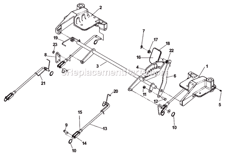 Deck Lift Diagram and Parts List for  Husqvarna Lawn Tractor