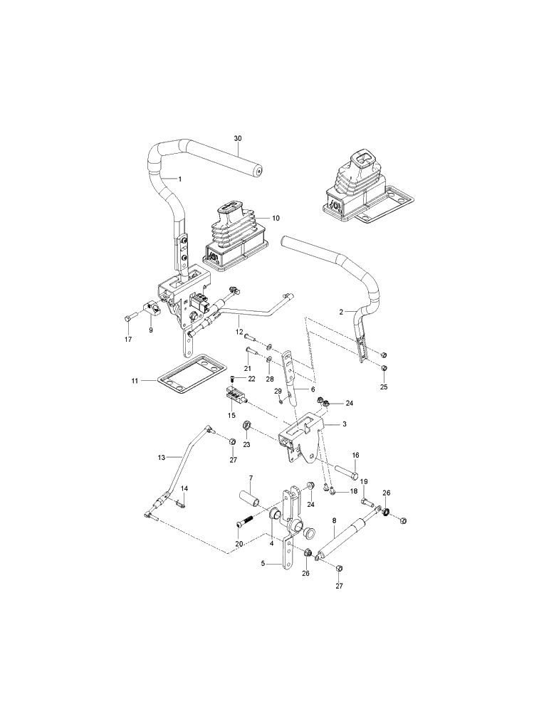 Steering Diagram and Parts List for  Husqvarna Lawn Mower