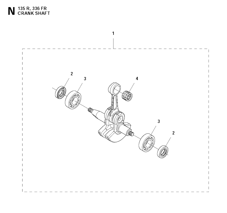 Crankshaft Diagram and Parts List for  Husqvarna Brush Cutter