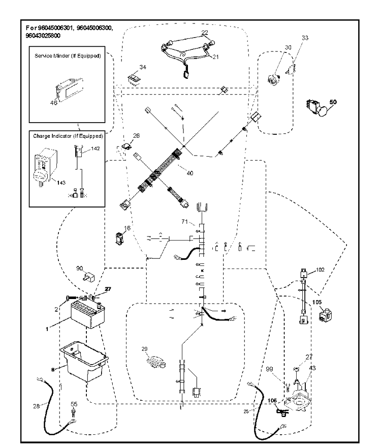 Electrical 2 Diagram and Parts List for  Husqvarna Lawn Tractor