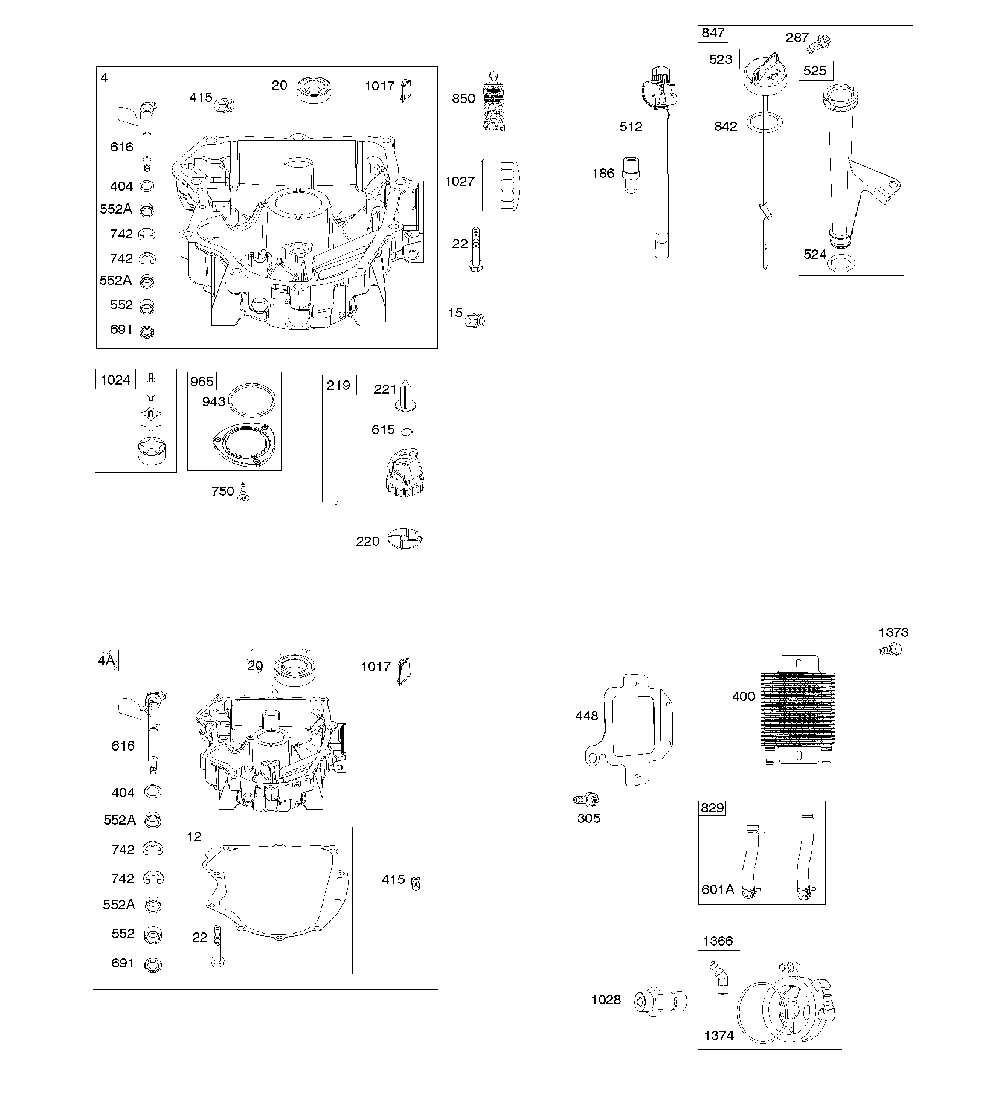 Engine sump/lubrication/oil cooler Diagram and Parts List for  Husqvarna Lawn Mower