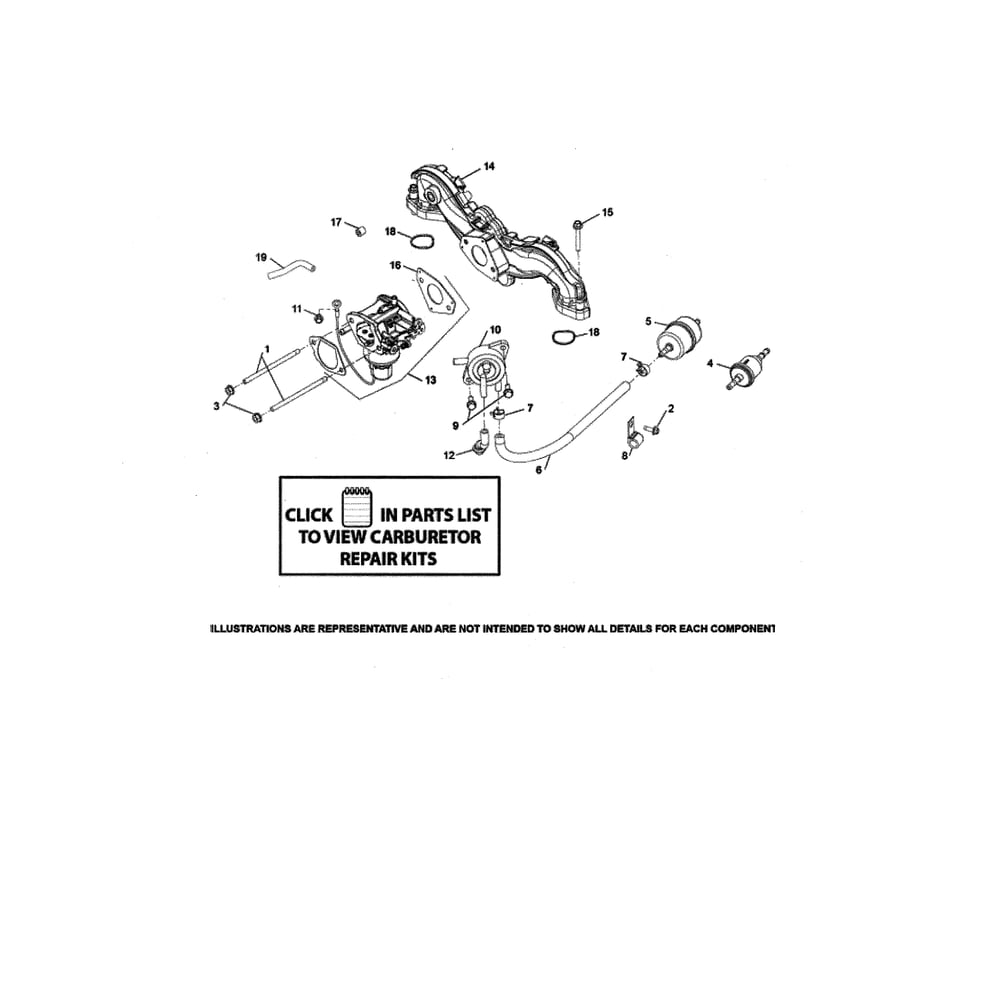 Engine >> Fuel System Diagram and Parts List for  Husqvarna Lawn Tractor