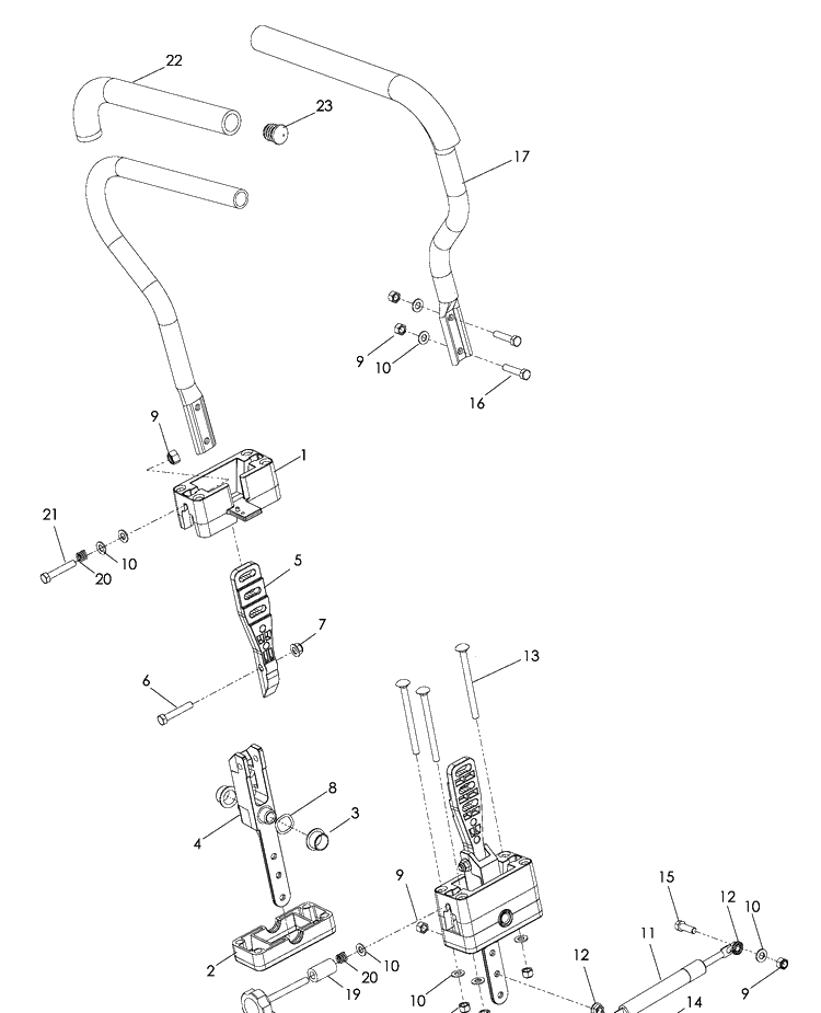 Steering Diagram and Parts List for (966038201)(2009-01) Husqvarna Lawn Mower