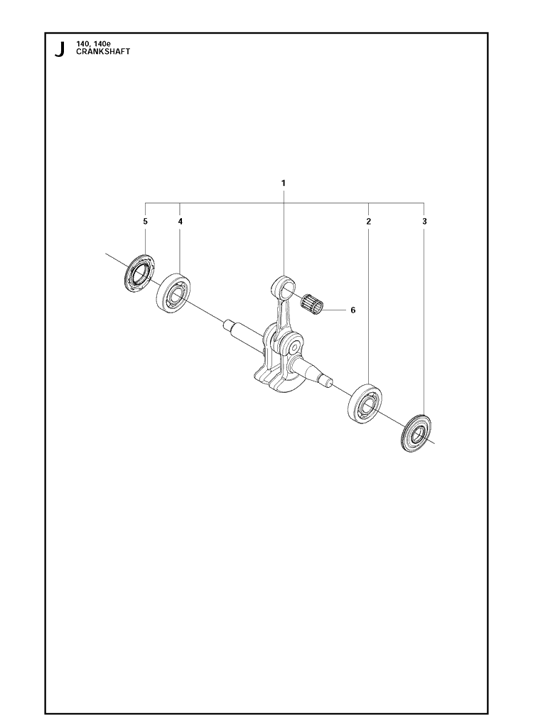 Crankshaft Diagram and Parts List for  Husqvarna Chainsaw