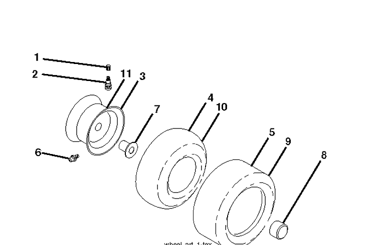 Wheels And Tires Diagram and Parts List for (96043026200)(2017-11) Husqvarna Lawn Tractor
