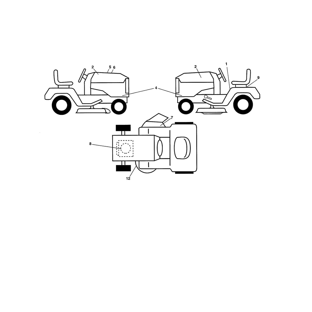 Decals Diagram and Parts List for  Husqvarna Lawn Tractor