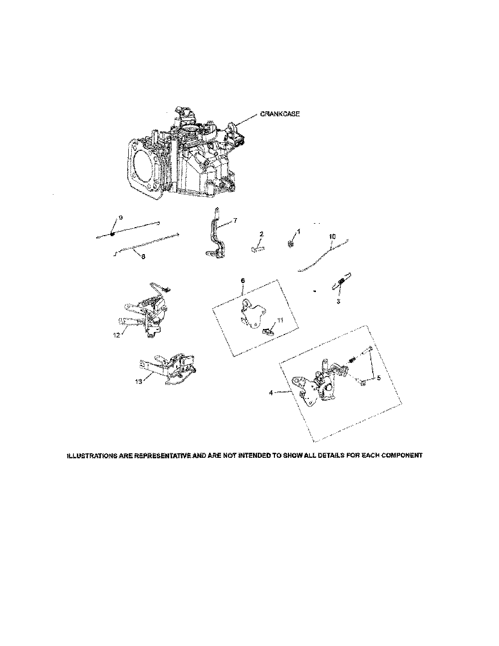 Engine controls Diagram and Parts List for  Husqvarna Lawn Mower