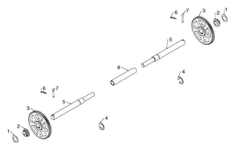 Drive Diagram and Parts List for  Husqvarna Snow Blower