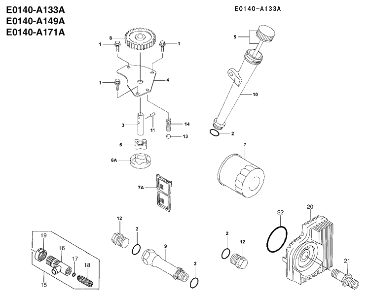 Oil Filter Diagram and Parts List for 2002-06 Husqvarna Engine