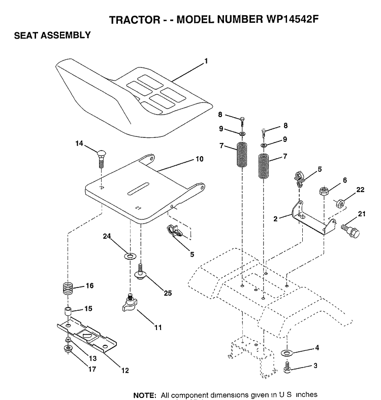 Seat 8 Diagram and Parts List for (97045580100)(2019-12) Husqvarna Lawn Mower