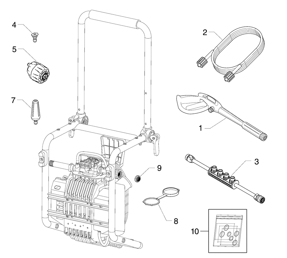 Main Unit (80109141) Diagram and Parts List for  Husqvarna Pressure Washer