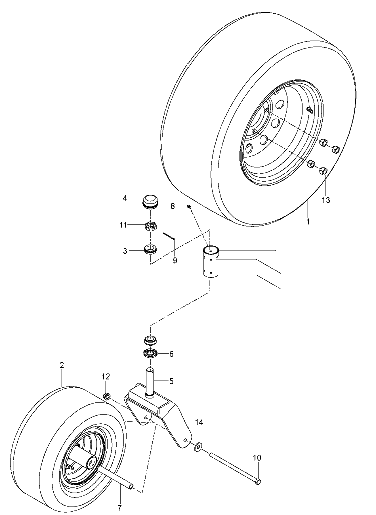 Wheels And Tires Diagram and Parts List for  Husqvarna Lawn Mower