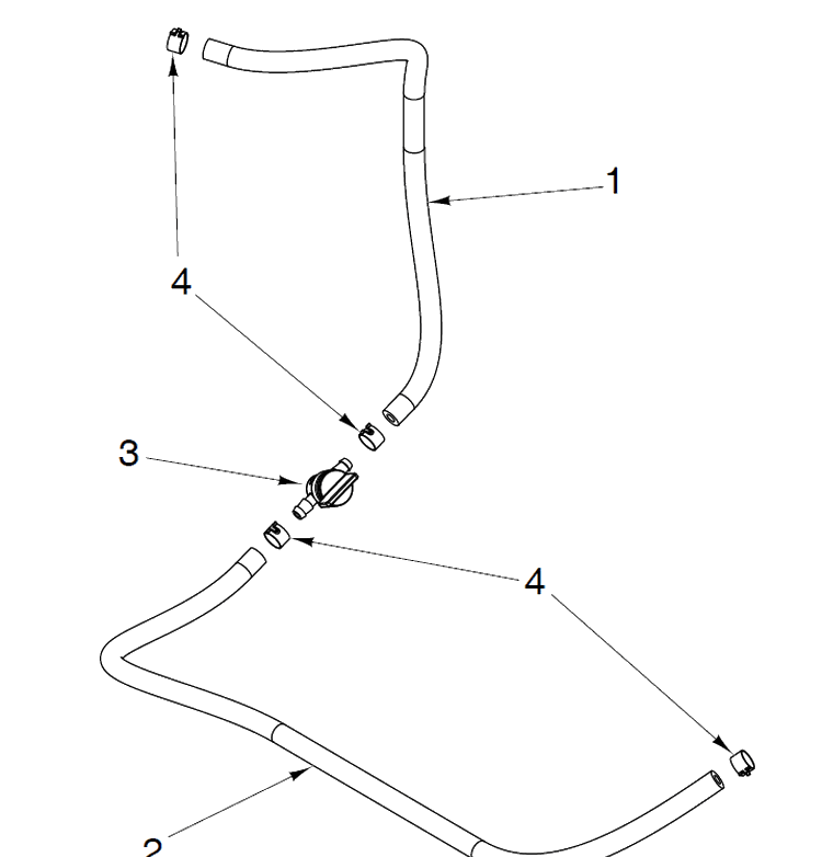 Fuel Line And Valve Diagram and Parts List for  Husqvarna Lawn Mower