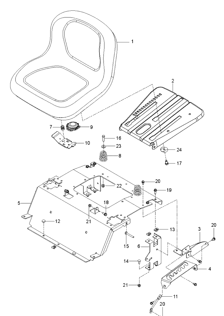 Seat Diagram and Parts List for (97045870100)(2020-04) Husqvarna Lawn Mower