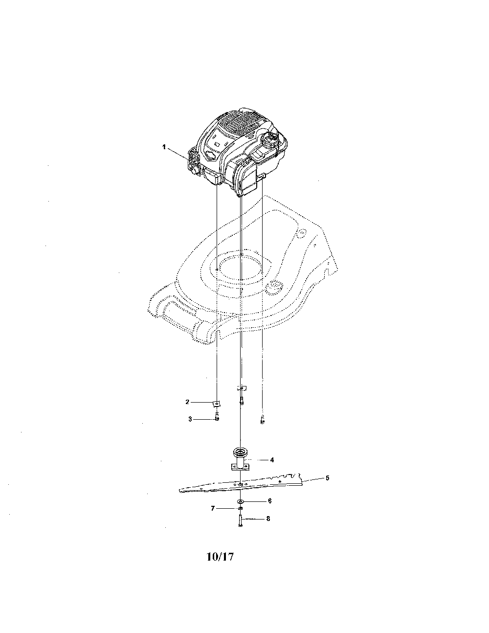 Engine Diagram and Parts List for  Husqvarna Lawn Mower