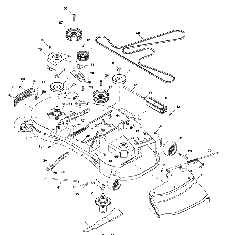 Mower Deck / Cutting Deck Diagram and Parts List for TS348XD (96043031900)(2019-08) Husqvarna Lawn Tractor