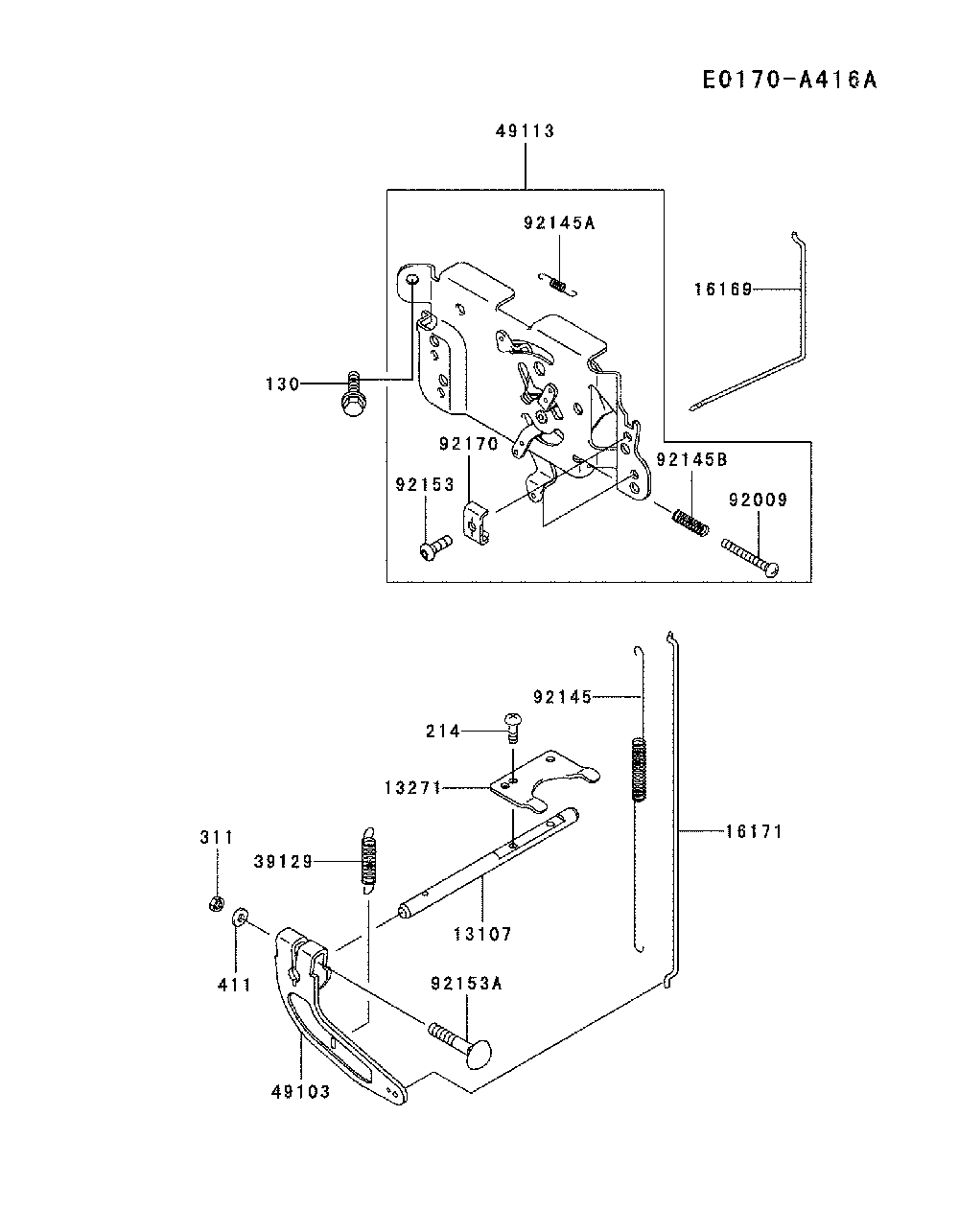 Control-equipment Diagram and Parts List for  Husqvarna Lawn Tractor