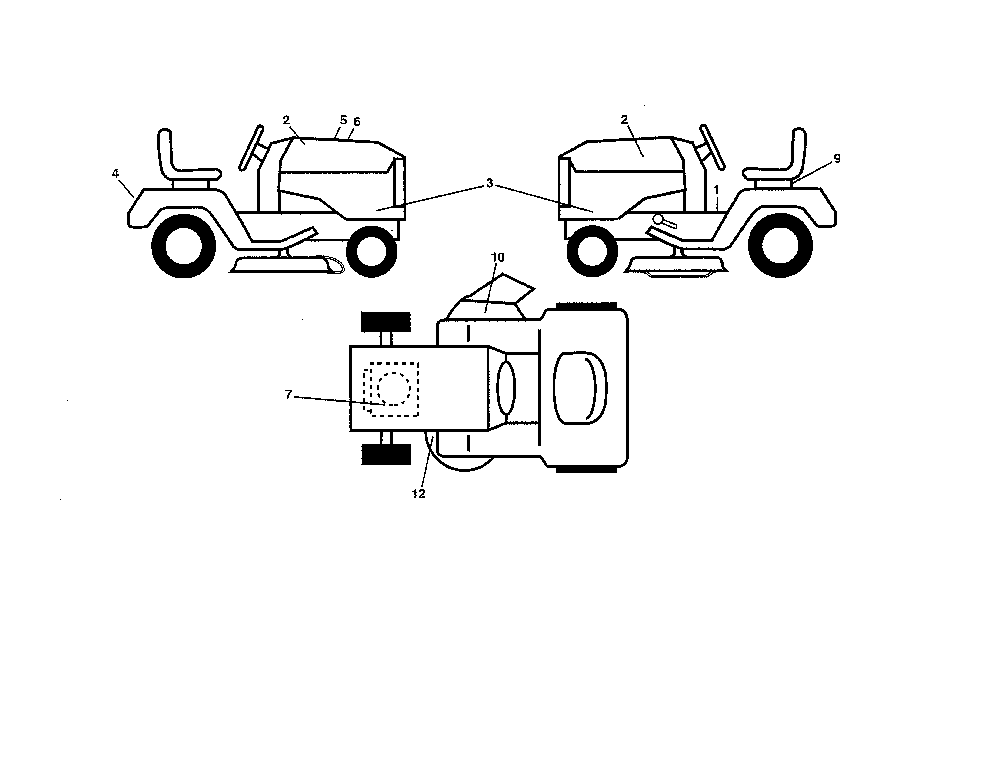 Decals Diagram and Parts List for  Husqvarna Lawn Tractor