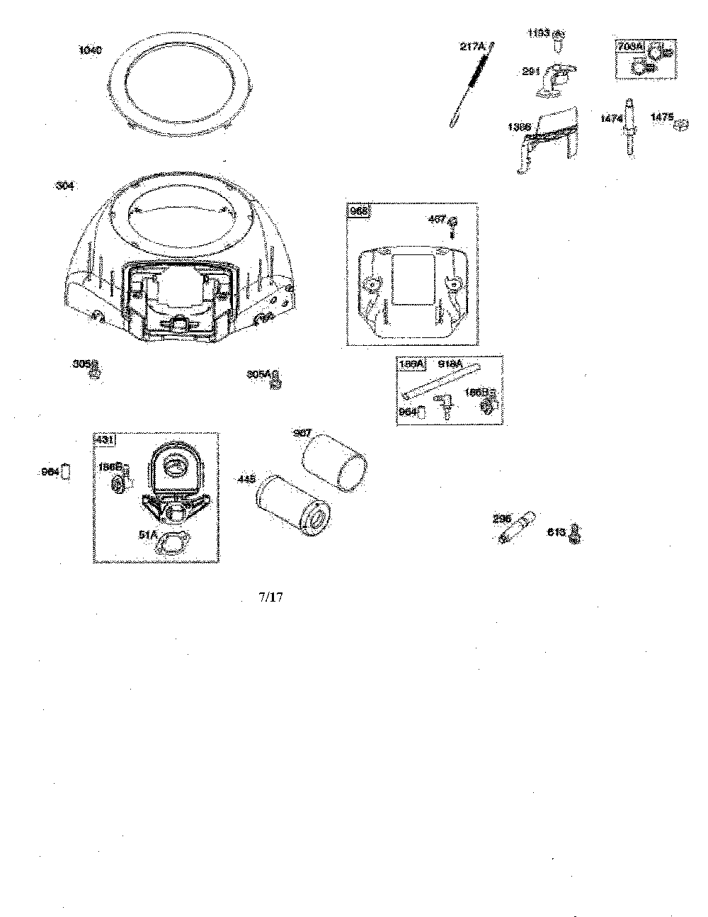 Blower housing/air cleaner Diagram and Parts List for  Husqvarna Lawn Tractor