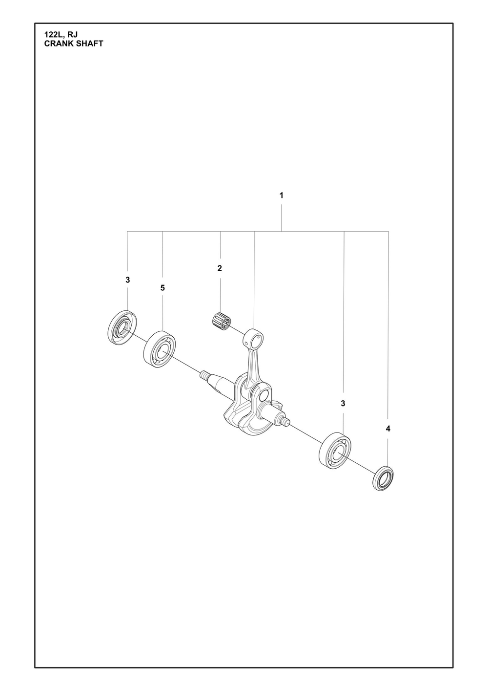 Crankshaft Diagram and Parts List for  Husqvarna Brush Cutter