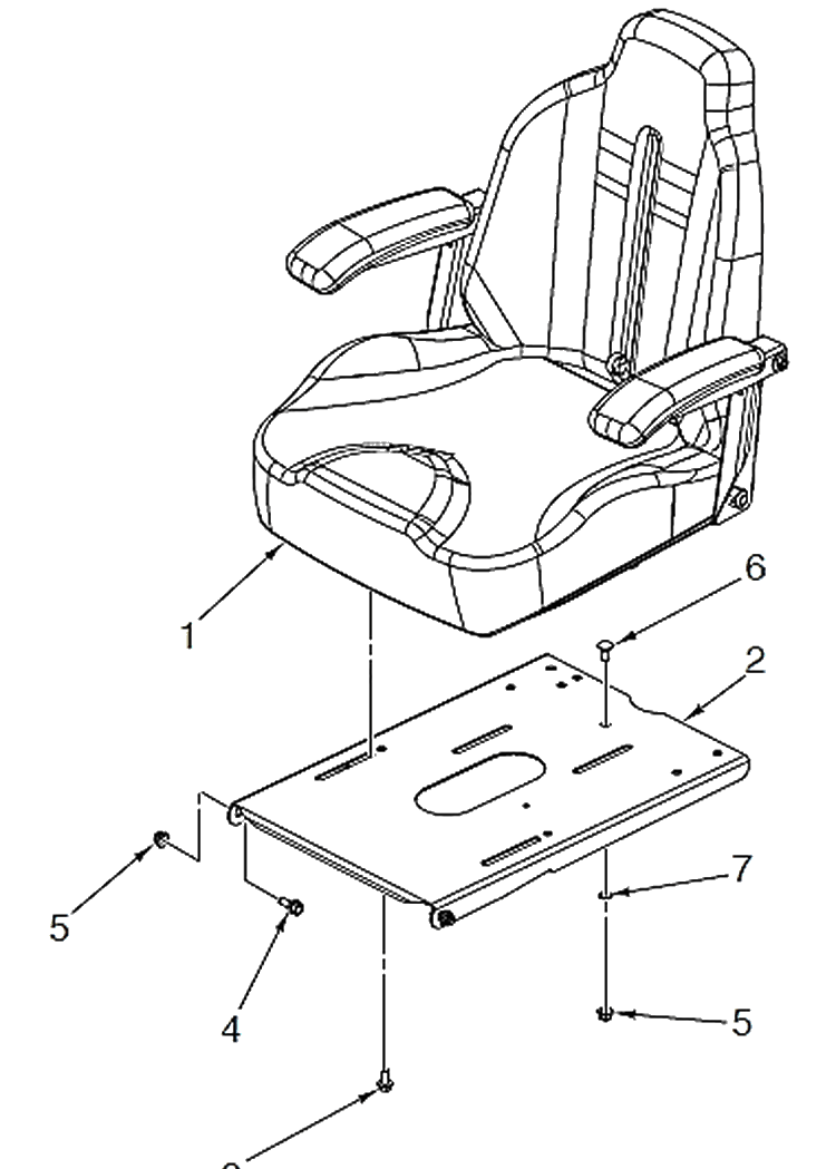 Seat Diagram and Parts List for  Husqvarna Lawn Mower
