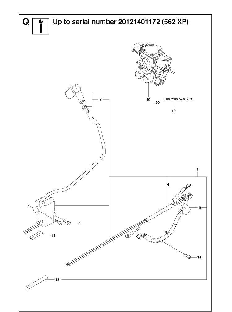 Service Updates Diagram and Parts List for 2013-01 Husqvarna Chainsaw