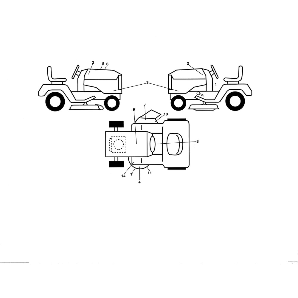 Decals Diagram and Parts List for  Husqvarna Lawn Tractor
