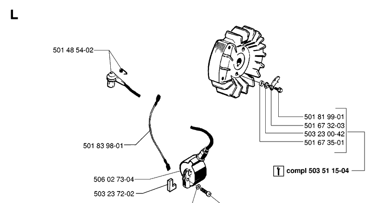 Ignition System 4 Diagram and Parts List for (97045580100)(2019-12) Husqvarna Lawn Mower
