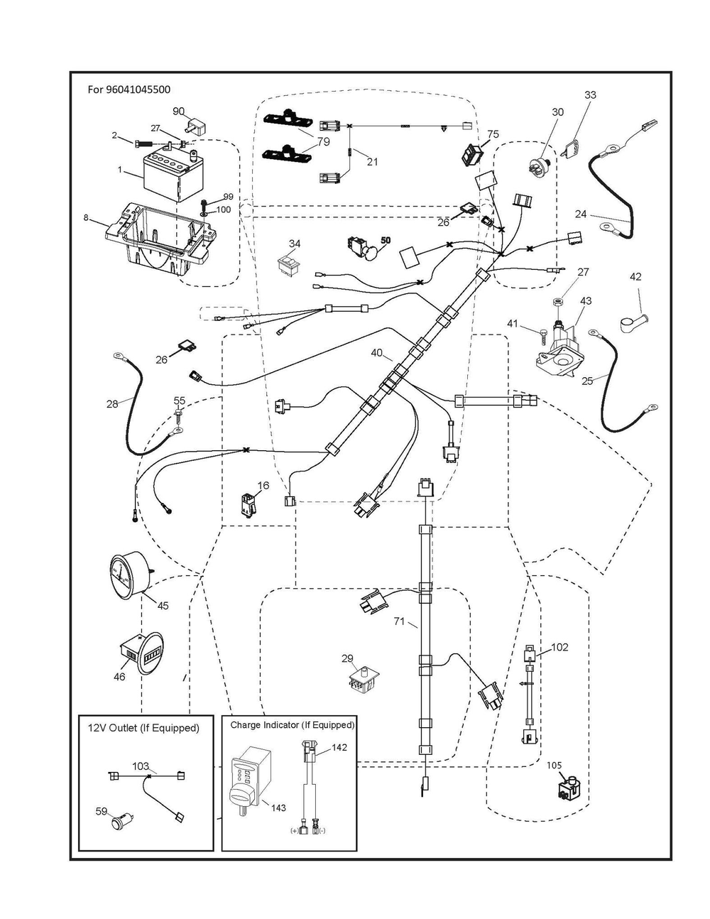 Electrical Diagram and Parts List for  Husqvarna Lawn Tractor