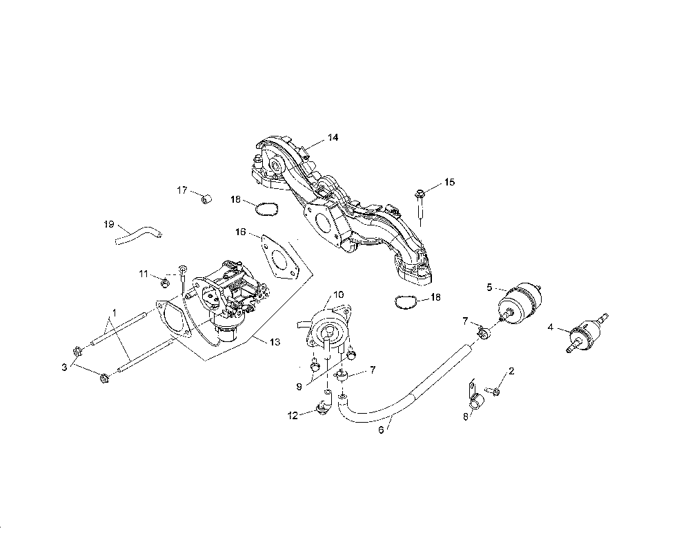 Fuel system Diagram and Parts List for  Husqvarna Lawn Tractor