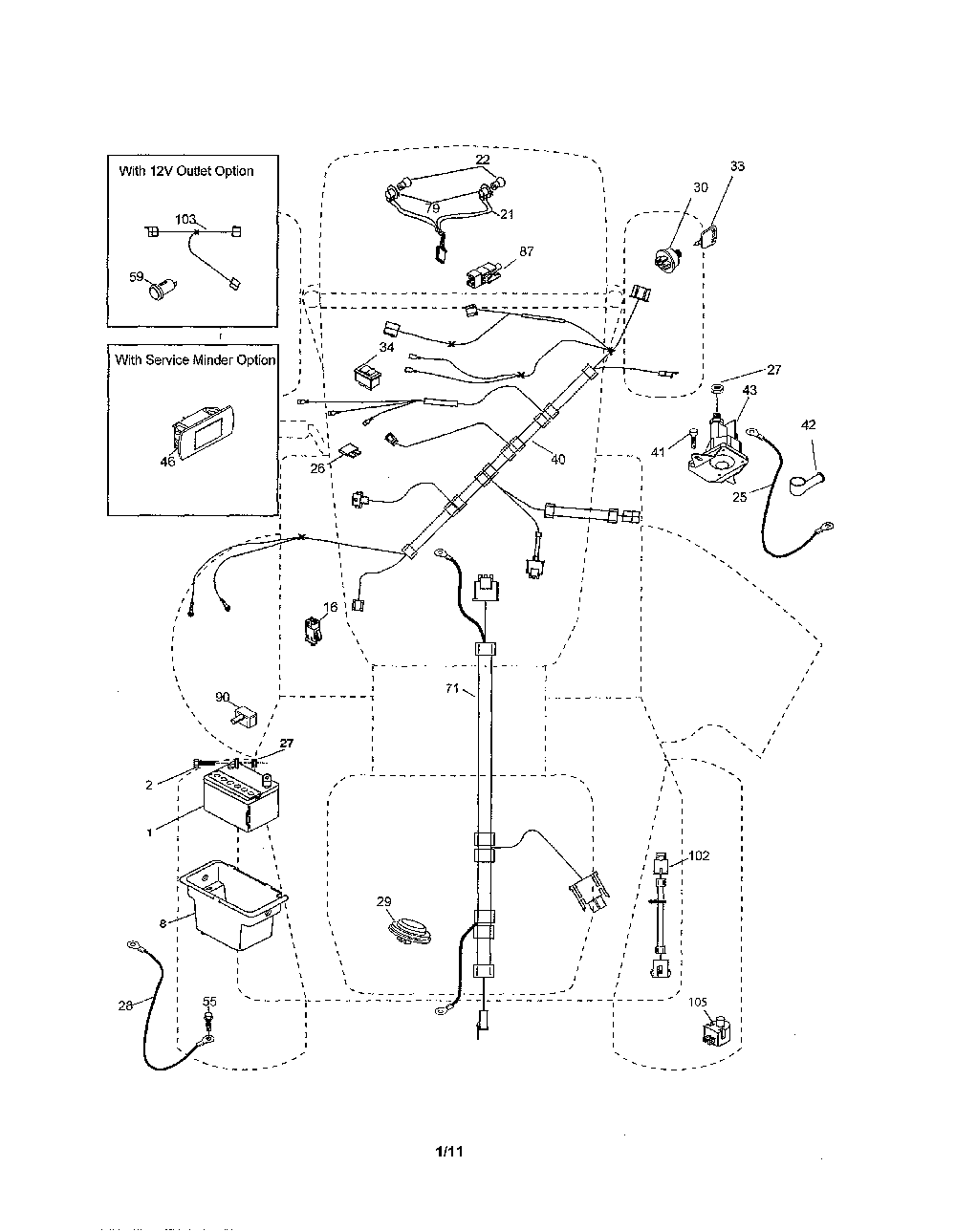 Electrical Diagram and Parts List for  Husqvarna Lawn Tractor