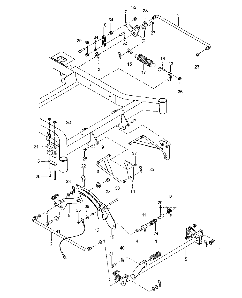 Mower lift/deck lift Diagram and Parts List for  Husqvarna Lawn Mower