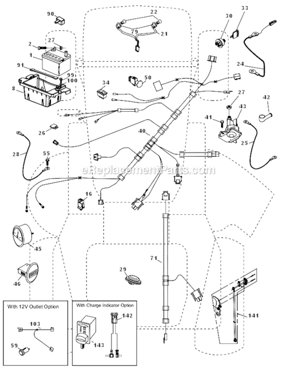 Electrical Diagram and Parts List for  Husqvarna Lawn Tractor