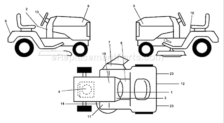 Page B Diagram and Parts List for GTH  954140104B -2000-03 Husqvarna Lawn Tractor