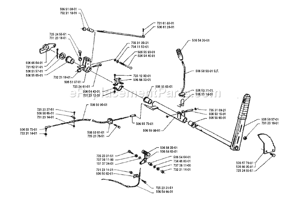 Page G Diagram and Parts List for RIDER85012 1990-02 Husqvarna Lawn Tractor