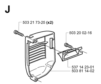 Muffler Cover Diagram and Parts List for 20011800001-Current Husqvarna Chainsaw