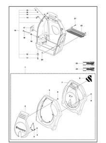 Cover 2 Diagram and Parts List for  Husqvarna Leaf Blower / Vacuum