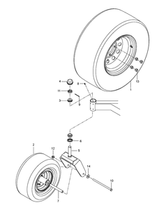 Wheels And Tires Diagram and Parts List for (96795370100)(2018-08) Husqvarna Lawn Mower