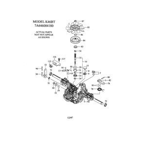 Transaxle-K46bt Diagram and Parts List for  Husqvarna Lawn Tractor