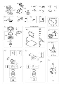 Complete Product Diagram and Parts List for 126T07-0262-B1  Husqvarna Engine