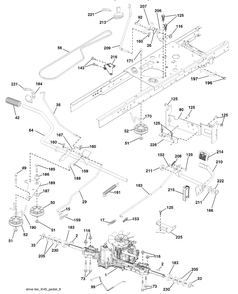 Drive Diagram and Parts List for (96043004900)(2008-03) Husqvarna Lawn Mower