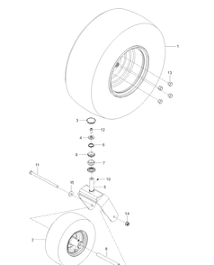 Wheels And Tires Diagram and Parts List for  Husqvarna Lawn Mower
