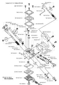 Carburetor Parts Diagram and Parts List for (Rancher)(2006-06) Husqvarna Chainsaw