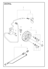 Ignition System Diagram and Parts List for  Husqvarna Chainsaw